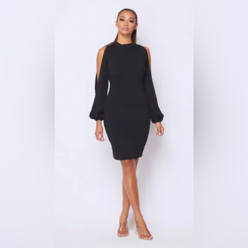 Charles Henry | Split Sleeve Black Dress Sz Medium